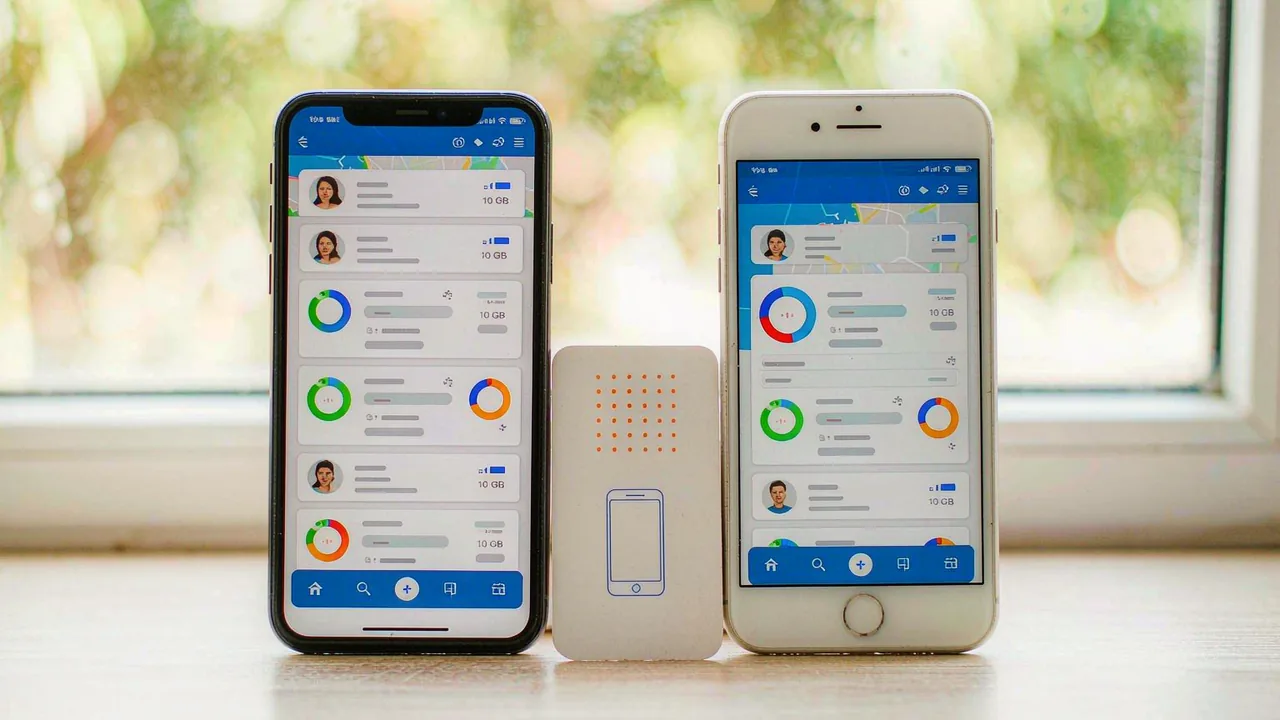 Two smartphones side by side representing two active eSIM lines