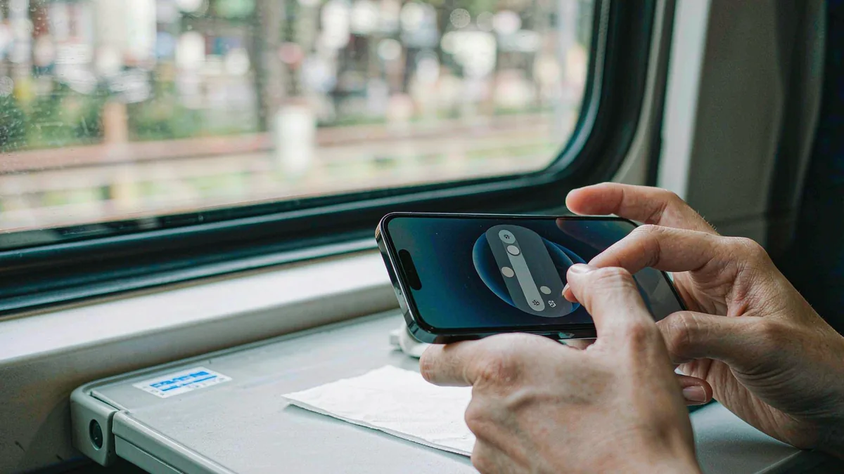 Adjusting cellular settings on a phone while traveling by train