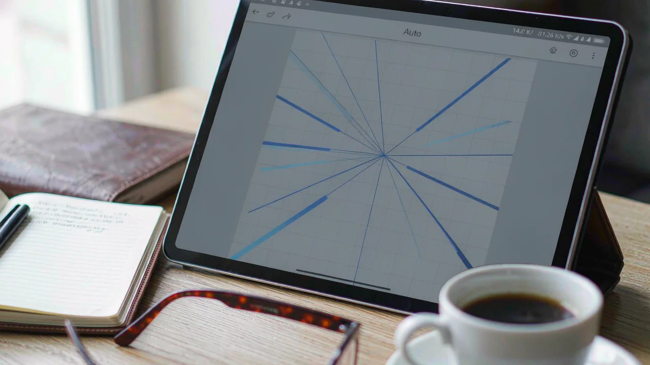 Tablet on a cafe table showing a cellular data settings screen