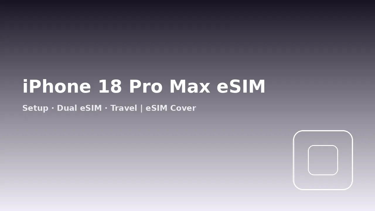 iPhone 18 Pro Max with the SIM configuration table on screen