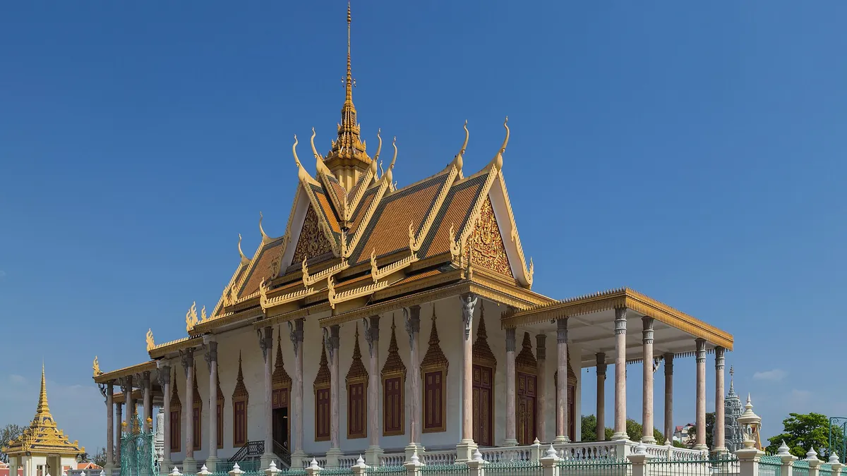 The Royal Palace in Phnom Penh with its golden spires