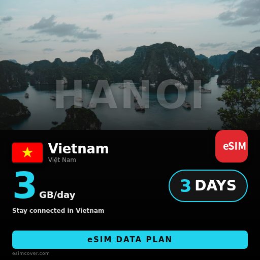 Vietnam eSIM data 3GB/giorno 3 giorni