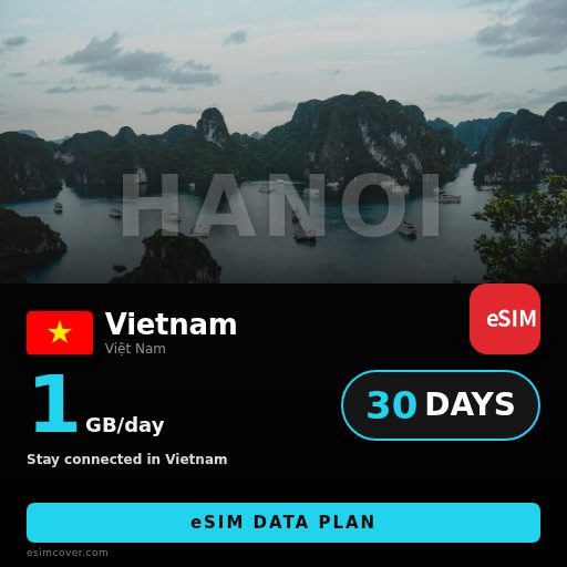 Vietnam eSIM data 1GB/일 30 일