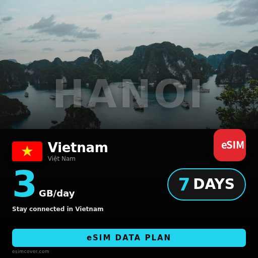 Vietnam eSIM data 3GB/日 7 日