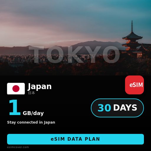 Japan eSIM data 1GB/día 30 días